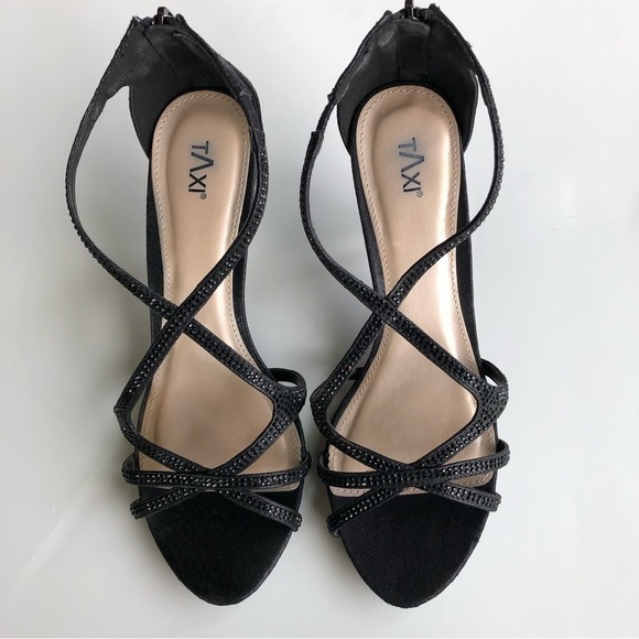 Taxi Sandals Women's Stilletto Embellished Strappy Size 10 - Picture 2 of 13
